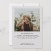 Modern Minimaal Twee Foto Handgeschreven Afstudere Bedankkaart (Achterkant)