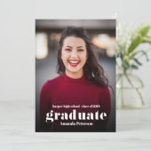 Modern minimaal twee foto's Graduation Party Kaart (Staand voorkant)