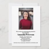 Modern minimaal twee foto's Graduation Party Kaart (Achterkant)