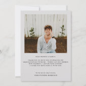 Modern Minimaal Twee Foto's Grijs Afstuderen Bedankkaart (Achterkant)
