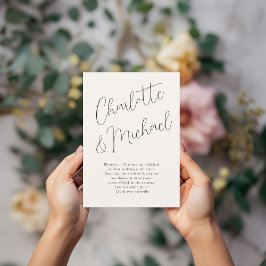 Modern, Minimaal, Typografie, Huwelijk Kaart