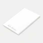 Modern Minimaal Typografie Script Maroon Post-it® Notes (Schuin)