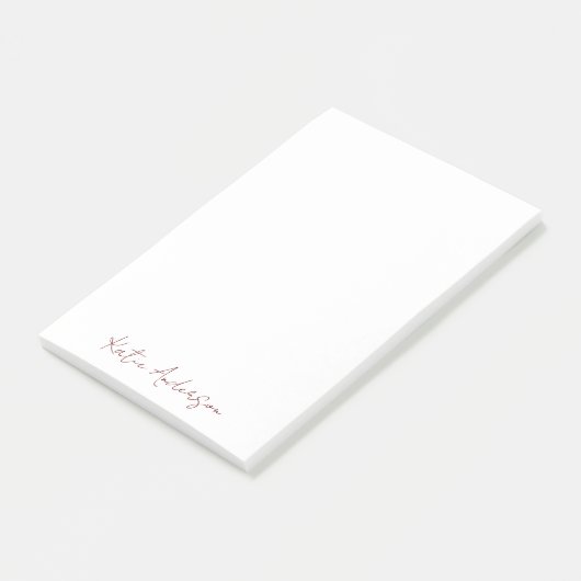 Modern Minimaal Typografie Script Maroon Post-it® Notes (Schuin)
