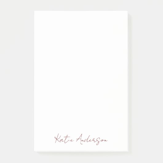 Modern Minimaal Typografie Script Maroon Post-it® Notes (Voorkant)