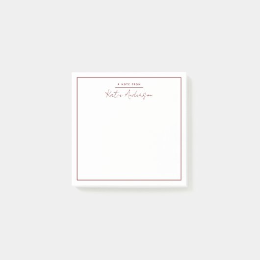 Modern Minimaal Typografie Script Maroon Post-it® Notes (Voorkant)