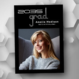 Modern minimaal uniek High Tech Photo Afstuderen Aankondiging