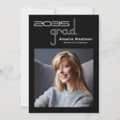 Modern minimaal uniek High Tech Photo Afstuderen Aankondiging (Voorkant)