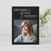 Modern minimaal uniek High Tech Photo Afstuderen Aankondiging (Staand voorkant)