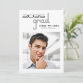 Modern minimaal uniek High Tech Photo Afstuderen Aankondiging (Staand voorkant)