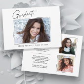 Modern minimaal uniek inktscript Afstuderen 3 foto Aankondiging