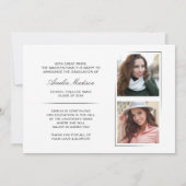 Modern minimaal uniek inktscript Afstuderen 3 foto Aankondiging (Achterkant)