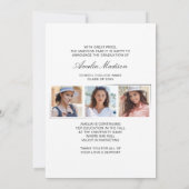 Modern minimaal uniek inktscript Afstuderen 4 foto Aankondiging (Achterkant)