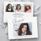 Modern minimaal uniek inktscript Afstuderen 4 foto Aankondiging