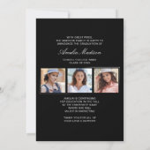 Modern minimaal uniek inktscript Afstuderen 4 foto Aankondiging (Achterkant)