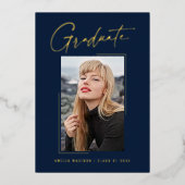 Modern minimaal uniek inktscript Afstuderen Kaart (Voorkant)