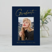 Modern minimaal uniek inktscript Afstuderen Kaart (Staand Voorkant)
