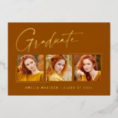 Modern minimaal uniek inktscript Afstuderen Kaart (Voorkant)