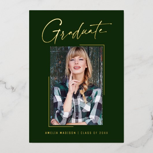 Modern minimaal uniek inktscript Afstuderen Kaart (Voorkant)