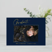 Modern minimaal uniek inktscript Afstuderen Kaart (Staand Voorkant)