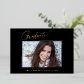 Modern minimaal uniek inktscript Afstuderen Kaart (Staand Voorkant)