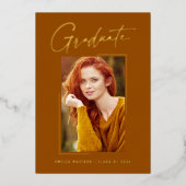 Modern minimaal uniek inktscript Afstuderen Kaart (Voorkant)