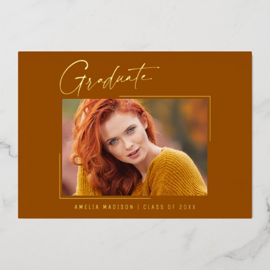 Modern minimaal uniek inktscript Afstuderen Kaart (Voorkant)