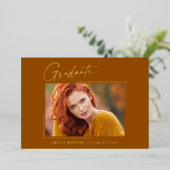 Modern minimaal uniek inktscript Afstuderen Kaart (Staand Voorkant)