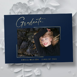 Modern minimaal uniek inktscript Afstuderen Kaart