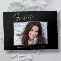 Modern minimaal uniek inktscript Afstuderen Kaart