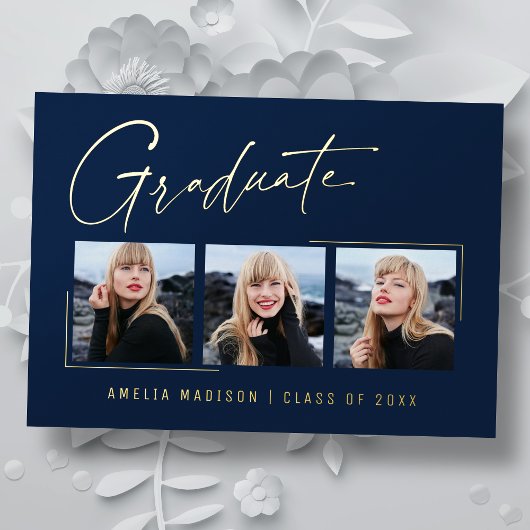 Modern minimaal uniek inktscript Afstuderen Kaart