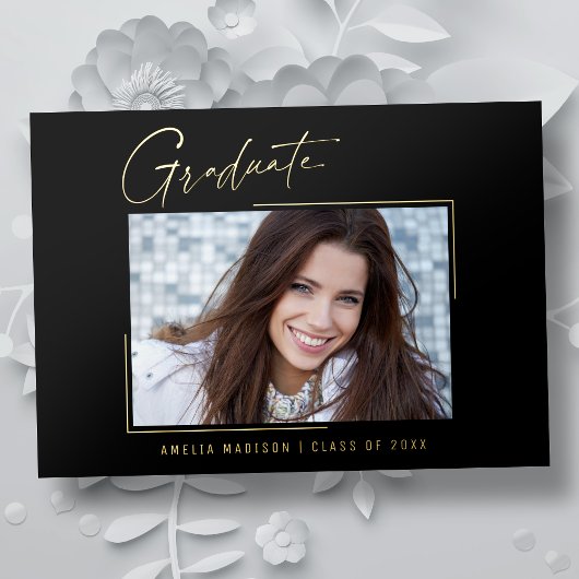 Modern minimaal uniek inktscript Afstuderen Kaart