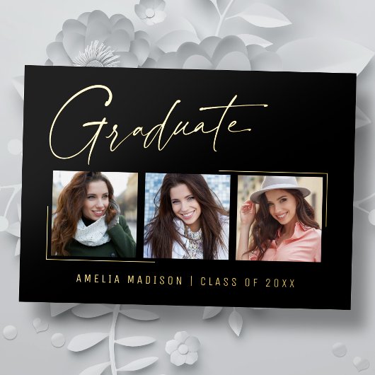 Modern minimaal uniek inktscript Afstuderen Kaart