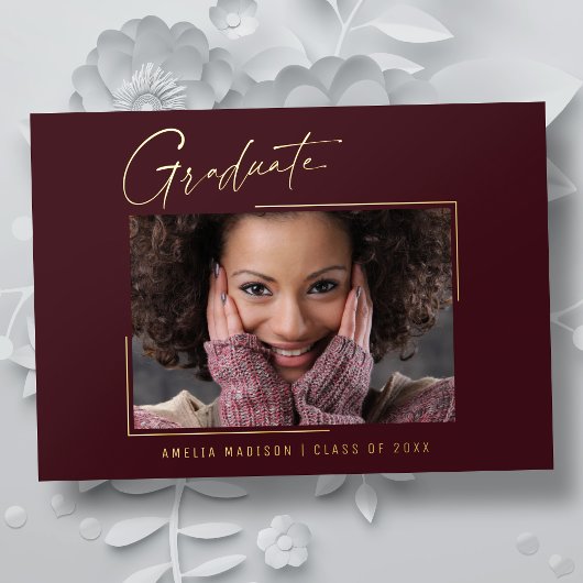 Modern minimaal uniek inktscript Afstuderen Kaart