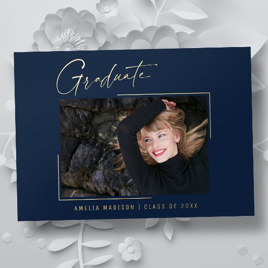 Modern minimaal uniek inktscript Afstuderen Kaart