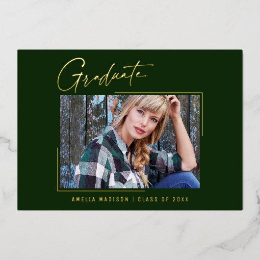 Modern minimaal uniek inktscript Afstuderen Kaart (Voorkant)