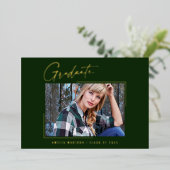 Modern minimaal uniek inktscript Afstuderen Kaart (Staand Voorkant)