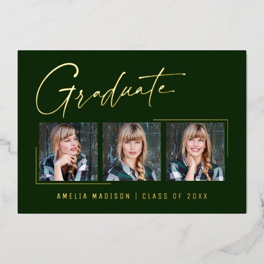 Modern minimaal uniek inktscript Afstuderen Kaart (Voorkant)