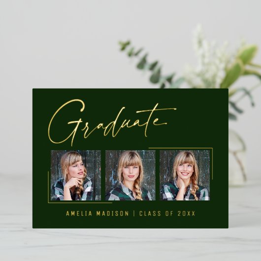 Modern minimaal uniek inktscript Afstuderen Kaart (Staand Voorkant)