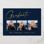 Modern minimaal uniek inktscript Afstuderen Kaart (Voorkant)