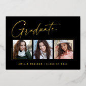 Modern minimaal uniek inktscript Afstuderen Kaart (Voorkant)