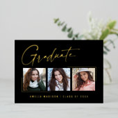 Modern minimaal uniek inktscript Afstuderen Kaart (Staand Voorkant)