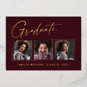 Modern minimaal uniek inktscript Afstuderen Kaart (Voorkant)