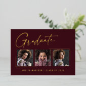 Modern minimaal uniek inktscript Afstuderen Kaart (Staand Voorkant)