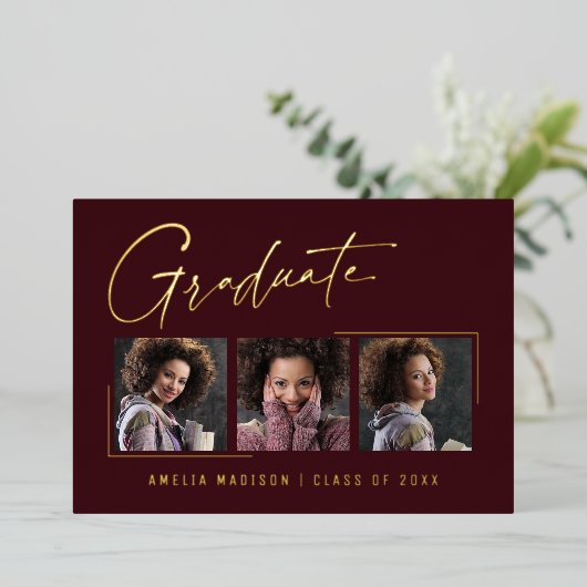 Modern minimaal uniek inktscript Afstuderen Kaart (Staand Voorkant)