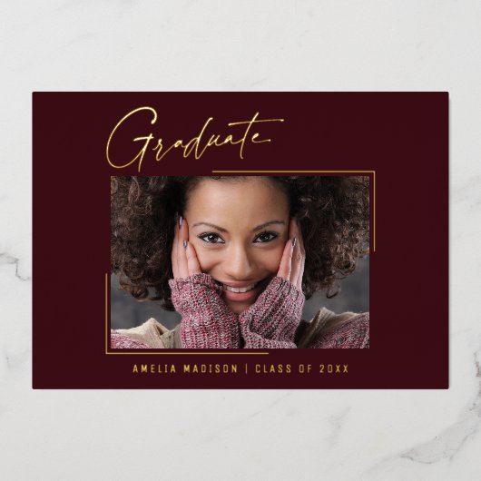 Modern minimaal uniek inktscript Afstuderen Kaart (Voorkant)