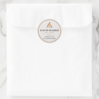 Modern Minimaal Vastgoed Agent| | Koper Luxe Ronde Sticker