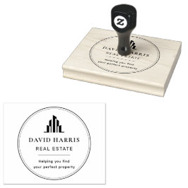 Modern Minimaal Vastgoed Agent| | Koperen Luxe  Rubberstempel