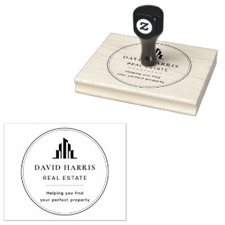 Modern Minimaal Vastgoed Agent| | Koperen Luxe Rubberstempel