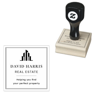 Modern Minimaal Vastgoed Agent| | Koperen Luxe Rubberstempel