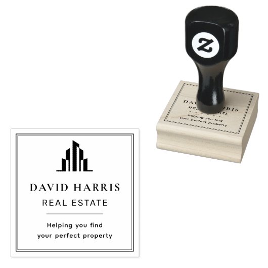 Modern Minimaal Vastgoed Agent| | Koperen Luxe Rubberstempel (Gestempeld)